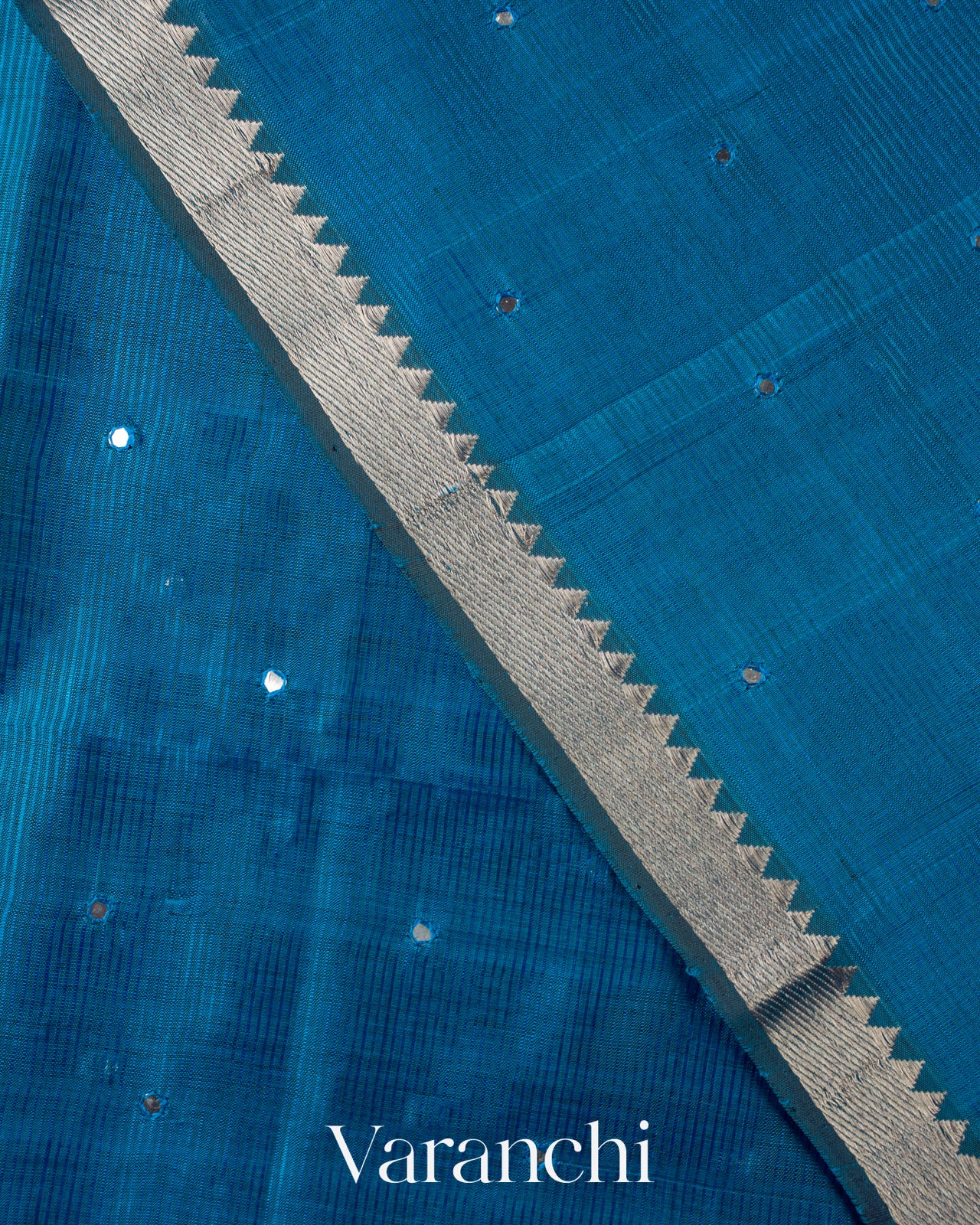 Deep Prussian Blue Mangalgiri Silk Cotton Saree