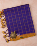 Royal Violet Checks Mangalgiri Silk Cotton Handloom Saree