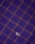 Royal Violet Checks Mangalgiri Silk Cotton Handloom Saree