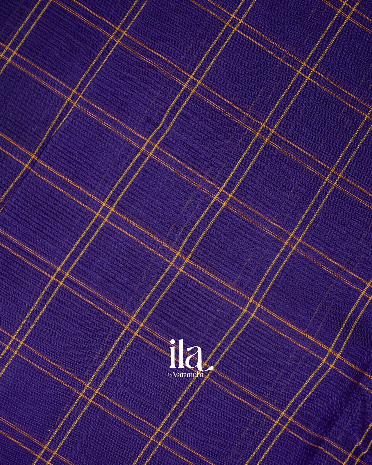 Royal Violet Checks Mangalgiri Silk Cotton Handloom Saree
