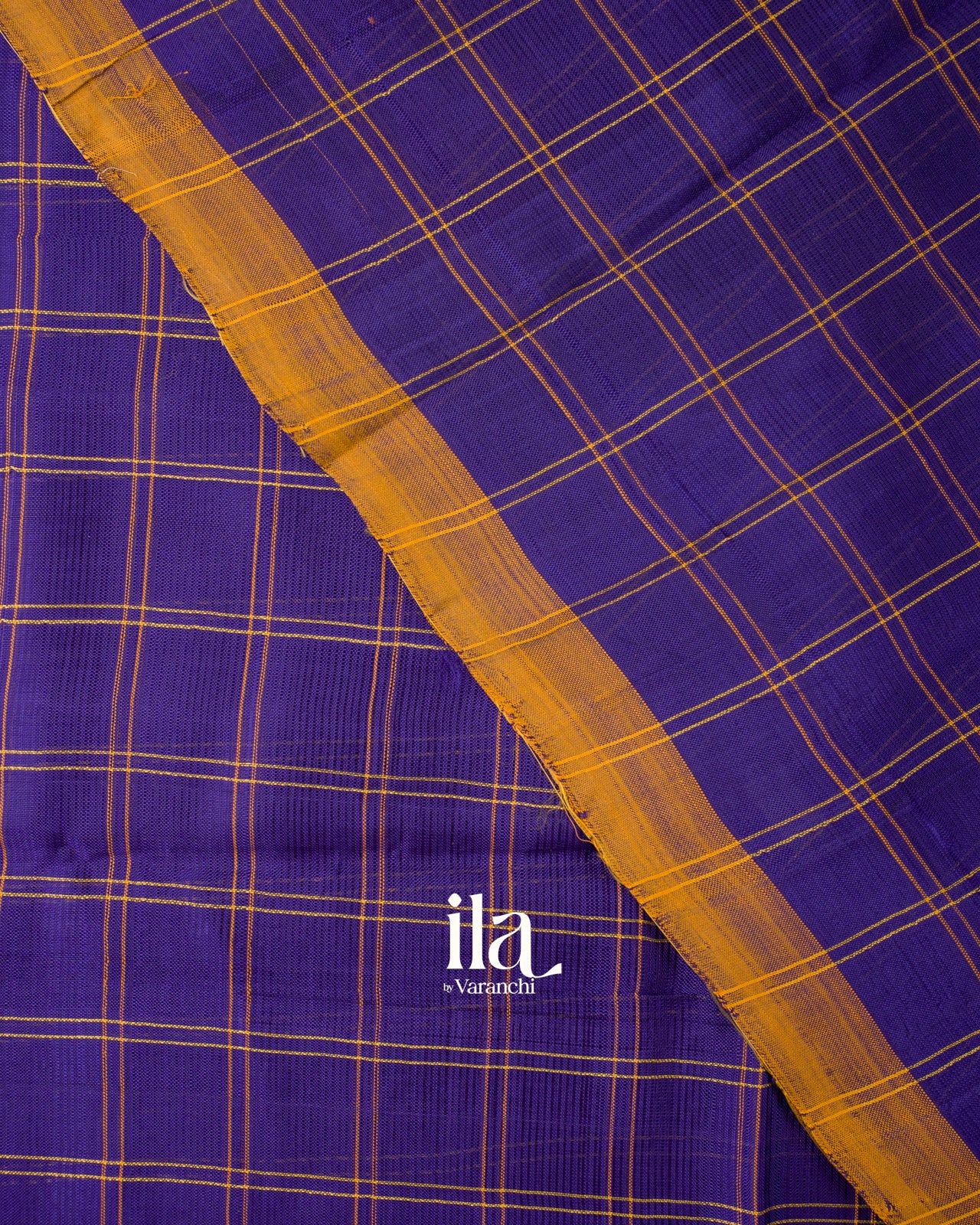 Royal Violet Checks Mangalgiri Silk Cotton Handloom Saree