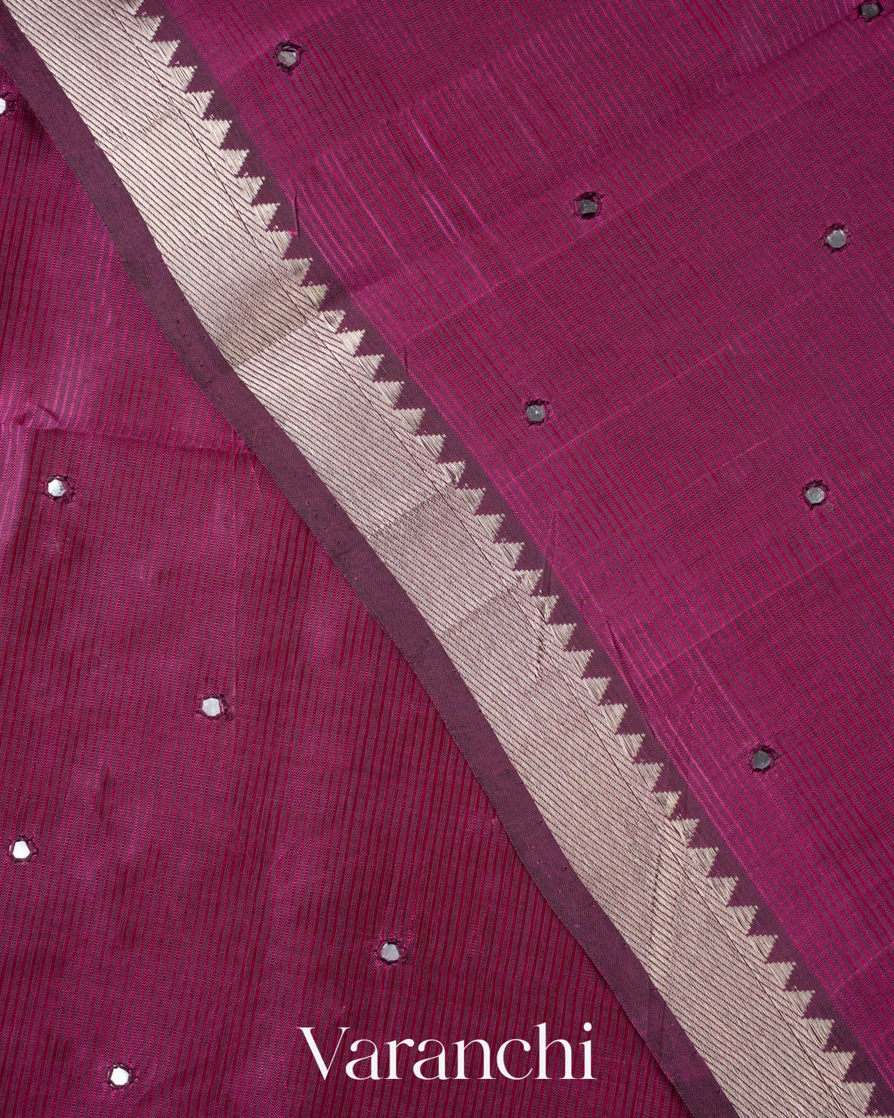Deep Magenta Mangalgiri Silk Cotton Saree