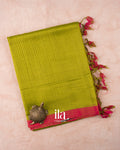 Mehendi Green Checks Mangalgiri Silk Cotton Handloom Saree