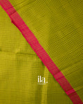 Mehendi Green Checks Mangalgiri Silk Cotton Handloom Saree