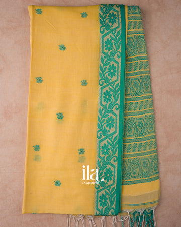 Mustarad Yellow Pure Mercerised Cotton Saree 