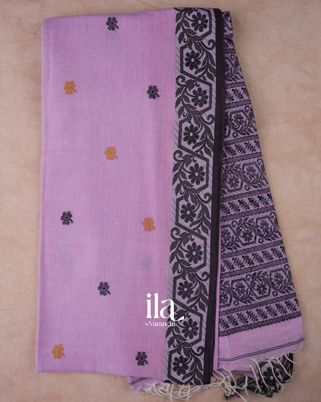 Lilac Pure Mercerised Cotton Saree 