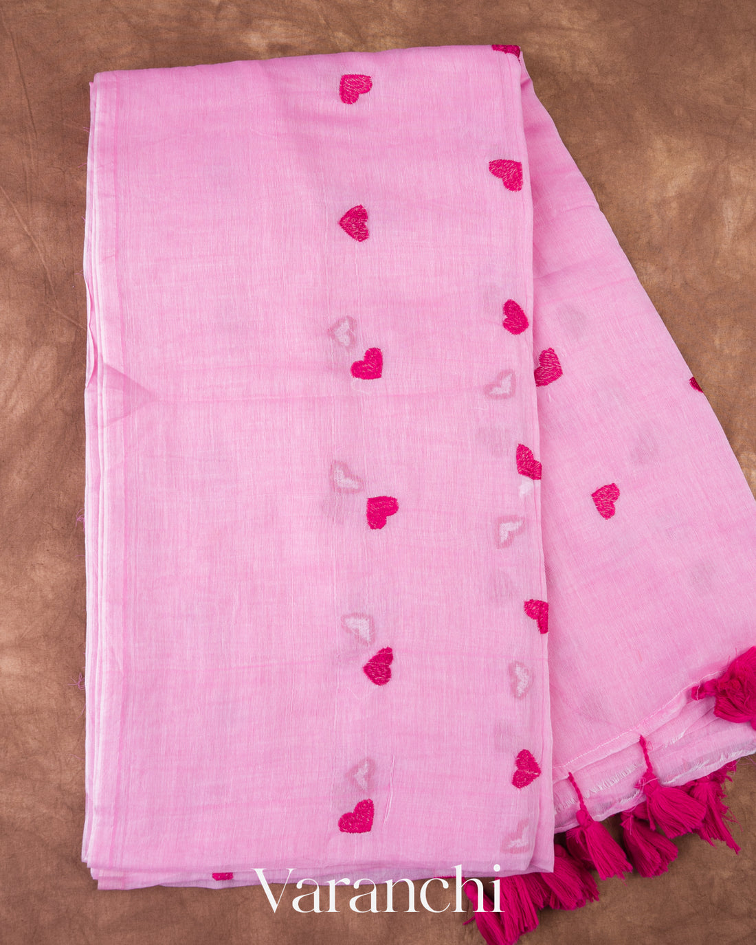 Rosy Pink Mul Mul Cotton Saree