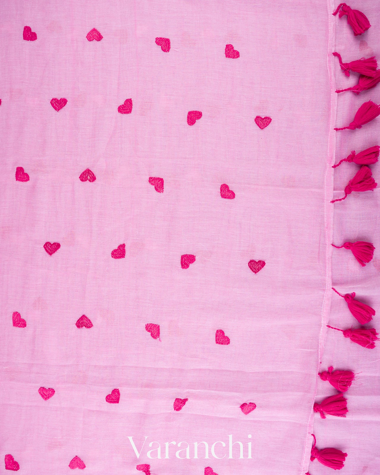 Rosy Pink Mul Mul Cotton Saree