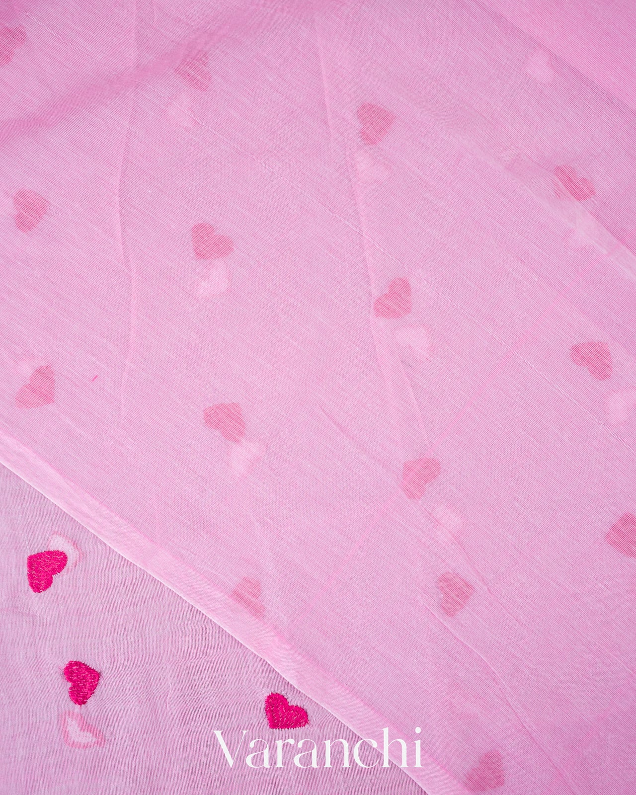Rosy Pink Mul Mul Cotton Saree