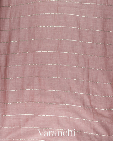 Muted Mauve Mul Mul Cotton Saree