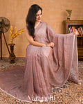 Muted Mauve Mul Mul Cotton Saree