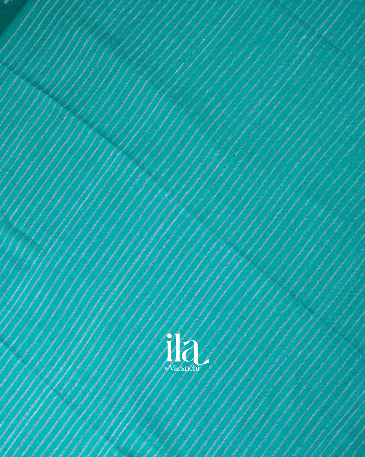 Deep Turquoise Blue Jamdani Pure Mul Mul Cotton Handloom Saree 