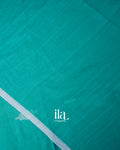 Deep Turquoise Blue Jamdani Pure Mul Mul Cotton Handloom Saree 