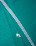 Deep Turquoise Blue Jamdani Pure Mul Mul Cotton Handloom Saree 