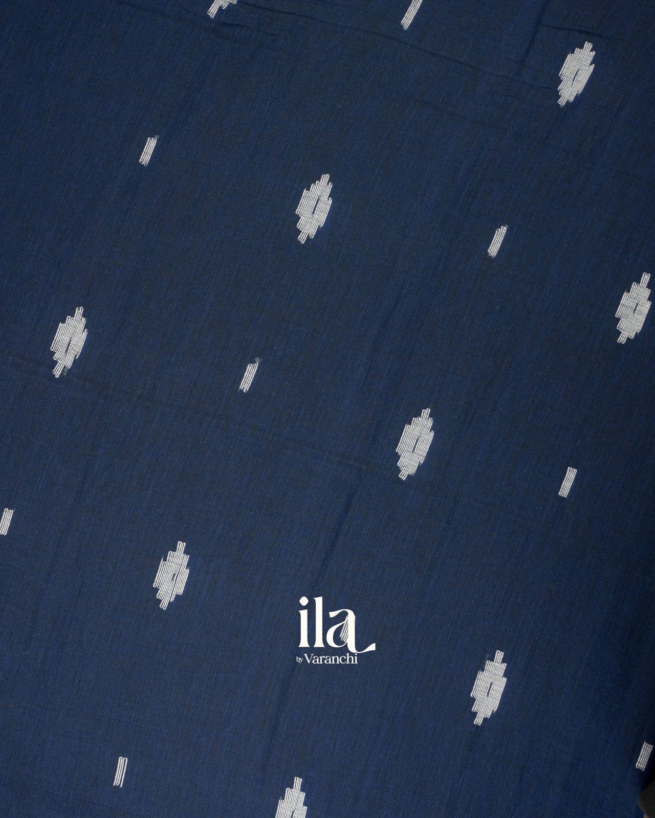 Navy Blue Jamdani Pure Mul Mul Cotton Saree