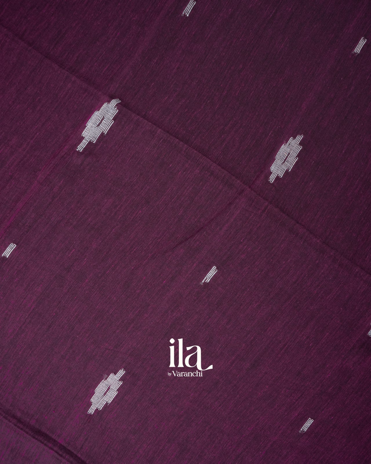 Wine Jamdani Pure Mul Mul Cotton Saree
