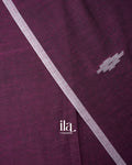 Wine Jamdani Pure Mul Mul Cotton Saree