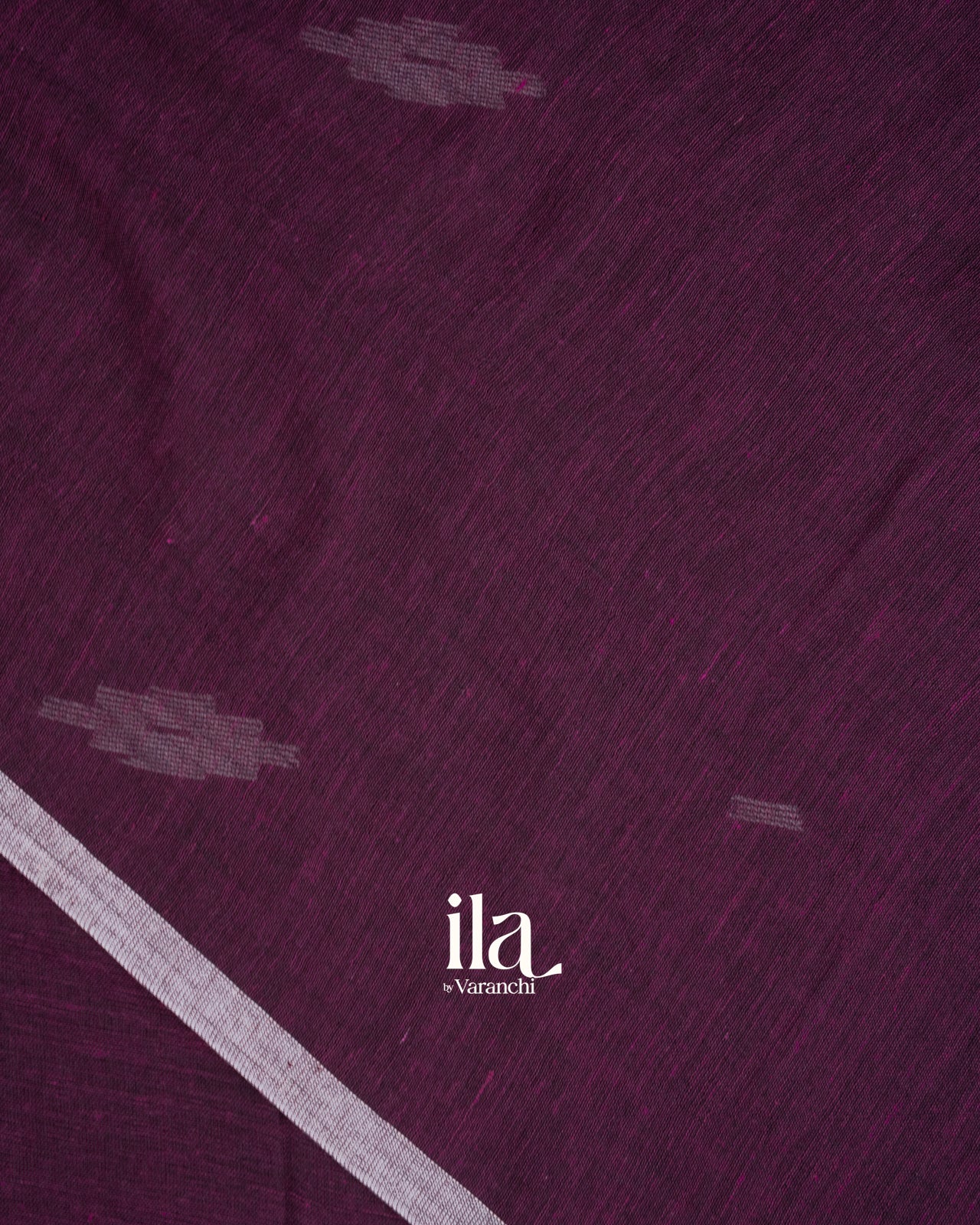 Wine Jamdani Pure Mul Mul Cotton Saree