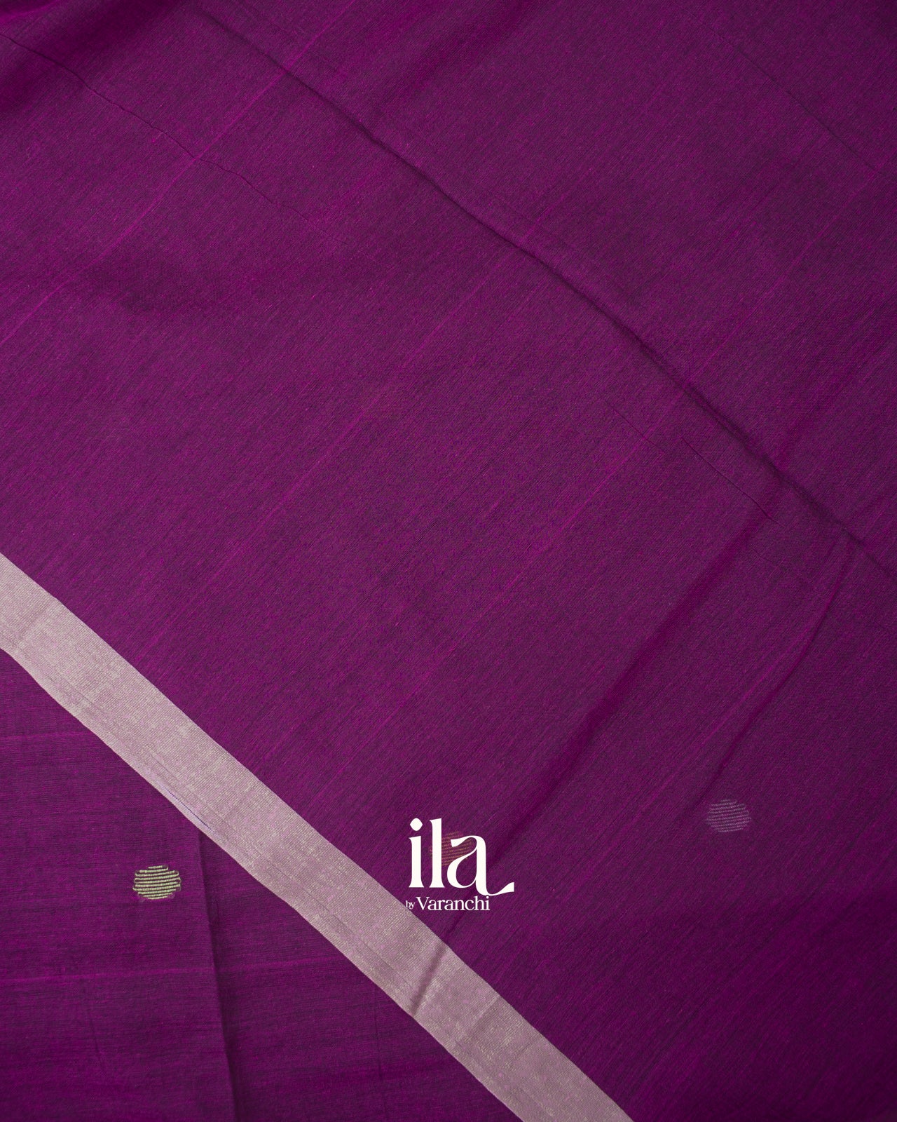 Deep Purple Jamdani Pure Mul Mul Cotton Saree