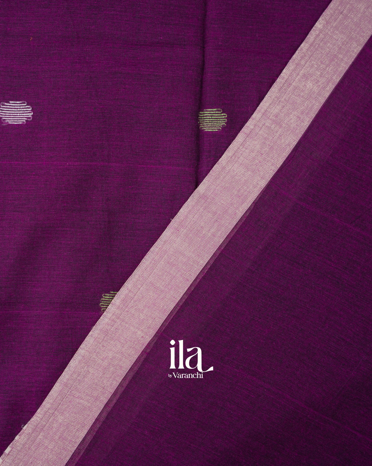 Deep Purple Jamdani Pure Mul Mul Cotton Saree
