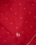 Crimson Red Embroidered Semi Kota Silk Saree