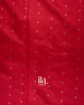 Crimson Red Embroidered Semi Kota Silk Saree