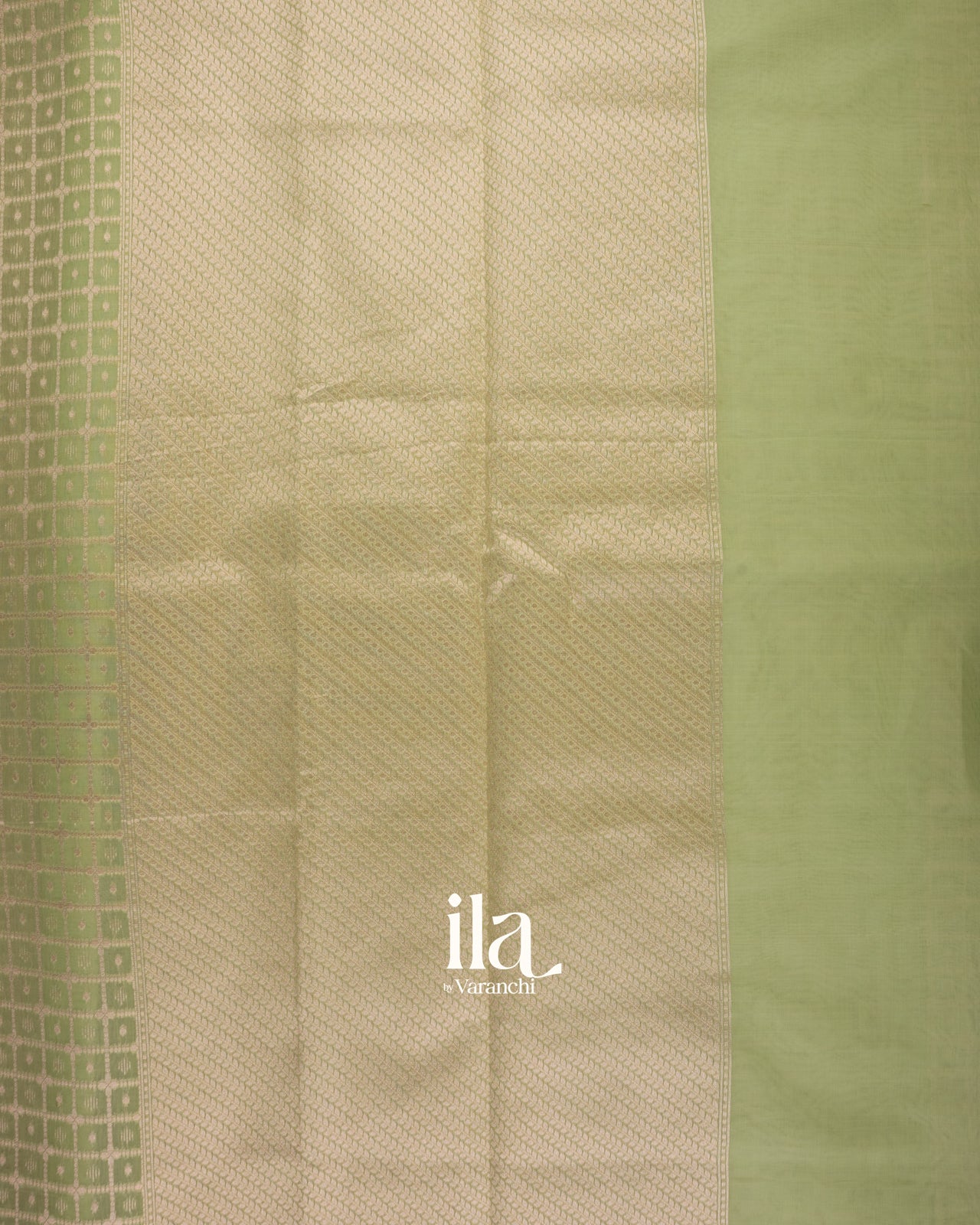 Pista Green Semi Chanderi Cotton Saree