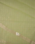 Pista Green Semi Chanderi Cotton Saree