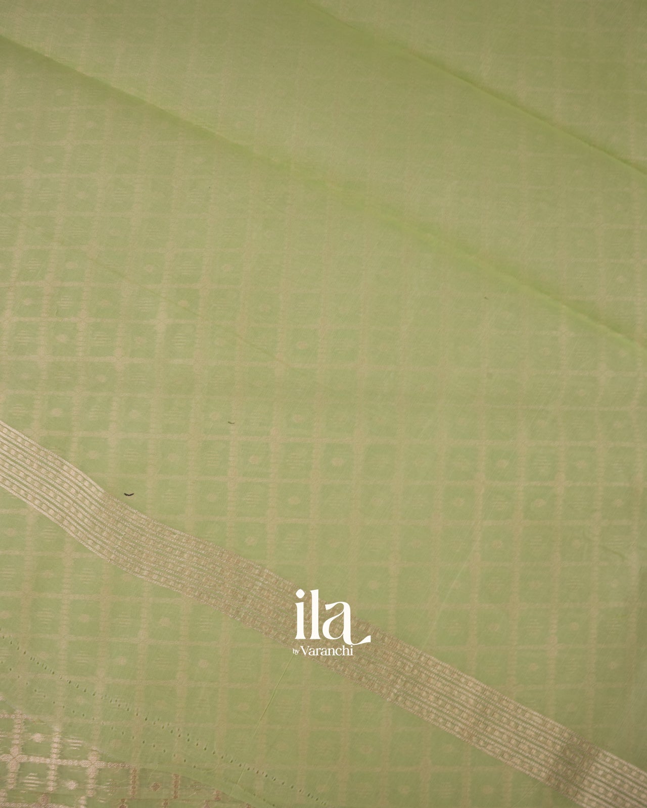 Pista Green Semi Chanderi Cotton Saree