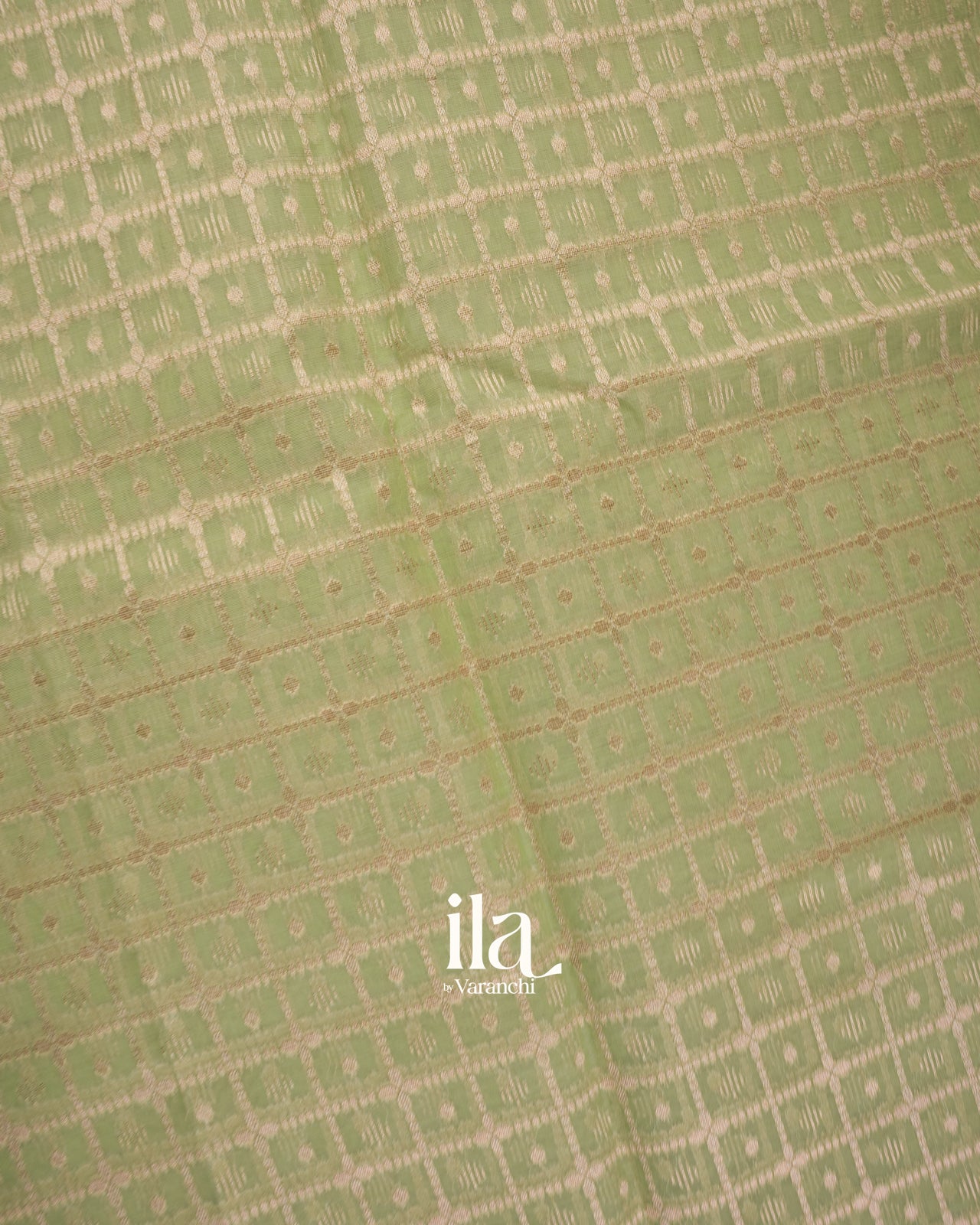 Pista Green Semi Chanderi Cotton Saree