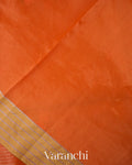 Coral Orange Embroidered Semi Kota Silk Saree