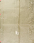 Soft Beige Floral Embroidered Semi Kota Silk Saree