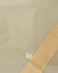 Soft Beige Floral Embroidered Semi Kota Silk Saree