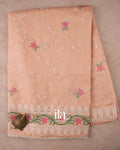 Peach Floral Embroidered Semi Kota Silk Saree
