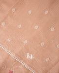 Peach Floral Embroidered Semi Kota Silk Saree