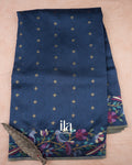 Royal Blue Embroidered Semi Kota Silk Saree