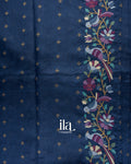 Royal Blue Embroidered Semi Kota Silk Saree