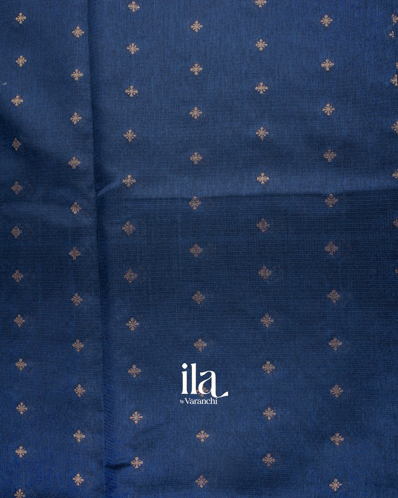 Royal Blue Embroidered Semi Kota Silk Saree