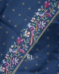 Royal Blue Embroidered Semi Kota Silk Saree