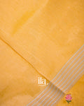 Mustard Yellow Embroidered Semi Kota Silk Saree