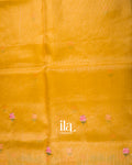 Mustard Yellow Embroidered Semi Kota Silk Saree