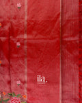 Vermilion Red Embroidered Semi Kota Silk Saree