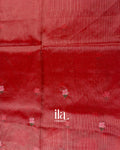 Vermilion Red Embroidered Semi Kota Silk Saree