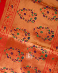 Fire Oranage Paithani Semi Silk Saree