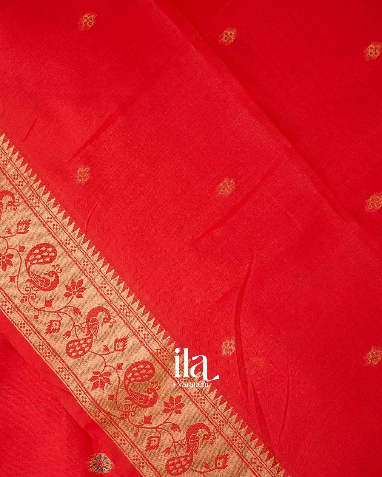 Orange  Paithani Meenakari Semi Silk Saree