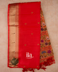 Red Paithani Semi Silk Saree