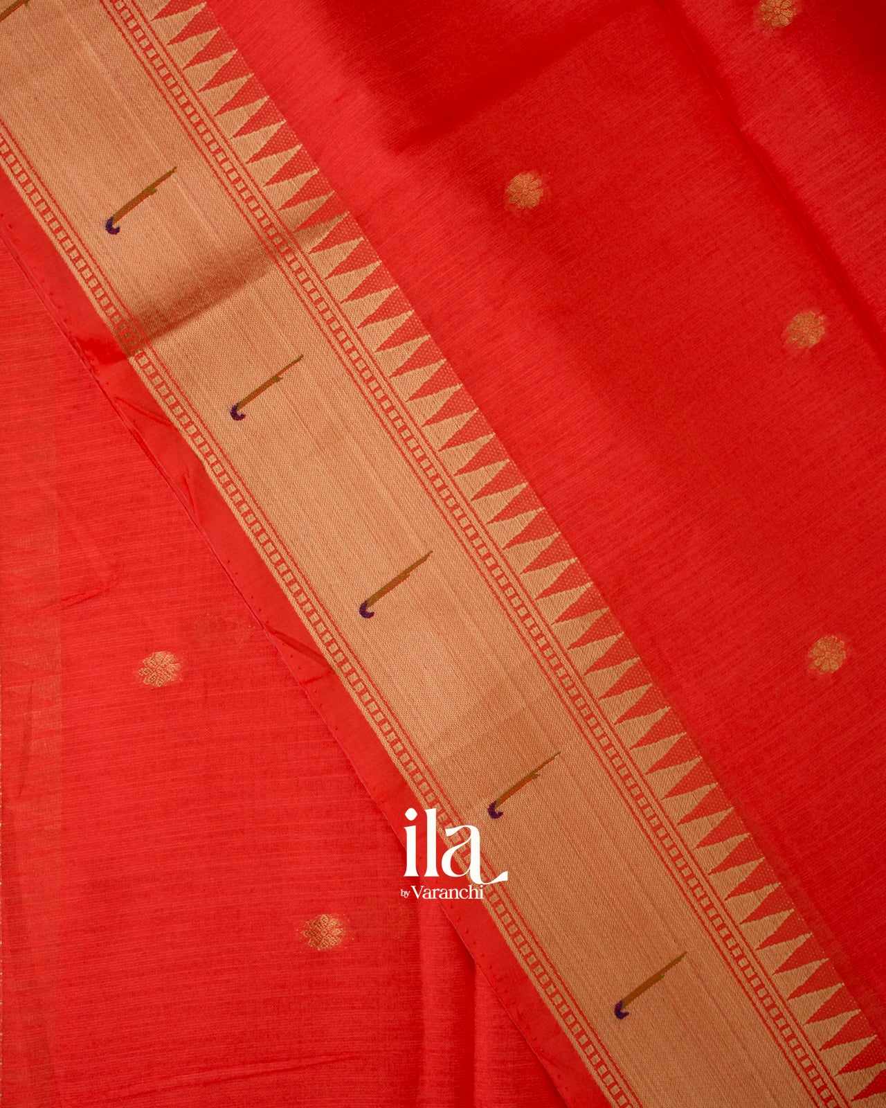 Red Paithani Semi Silk Saree