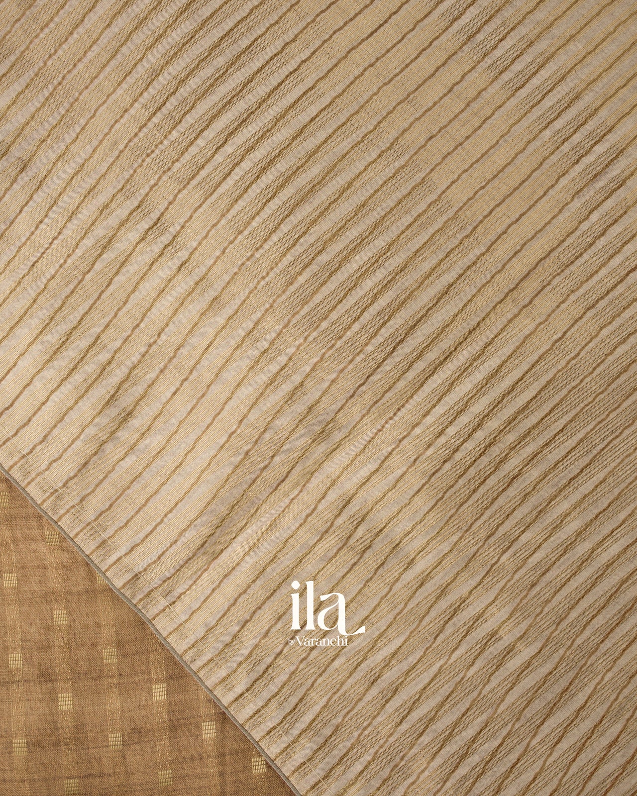  Bronze Brown Floral Embroidered Semi Tussar Silk Saree 