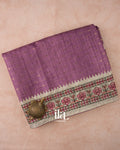 Light Lavender Floral Embroidered Semi Tussar Silk Saree 