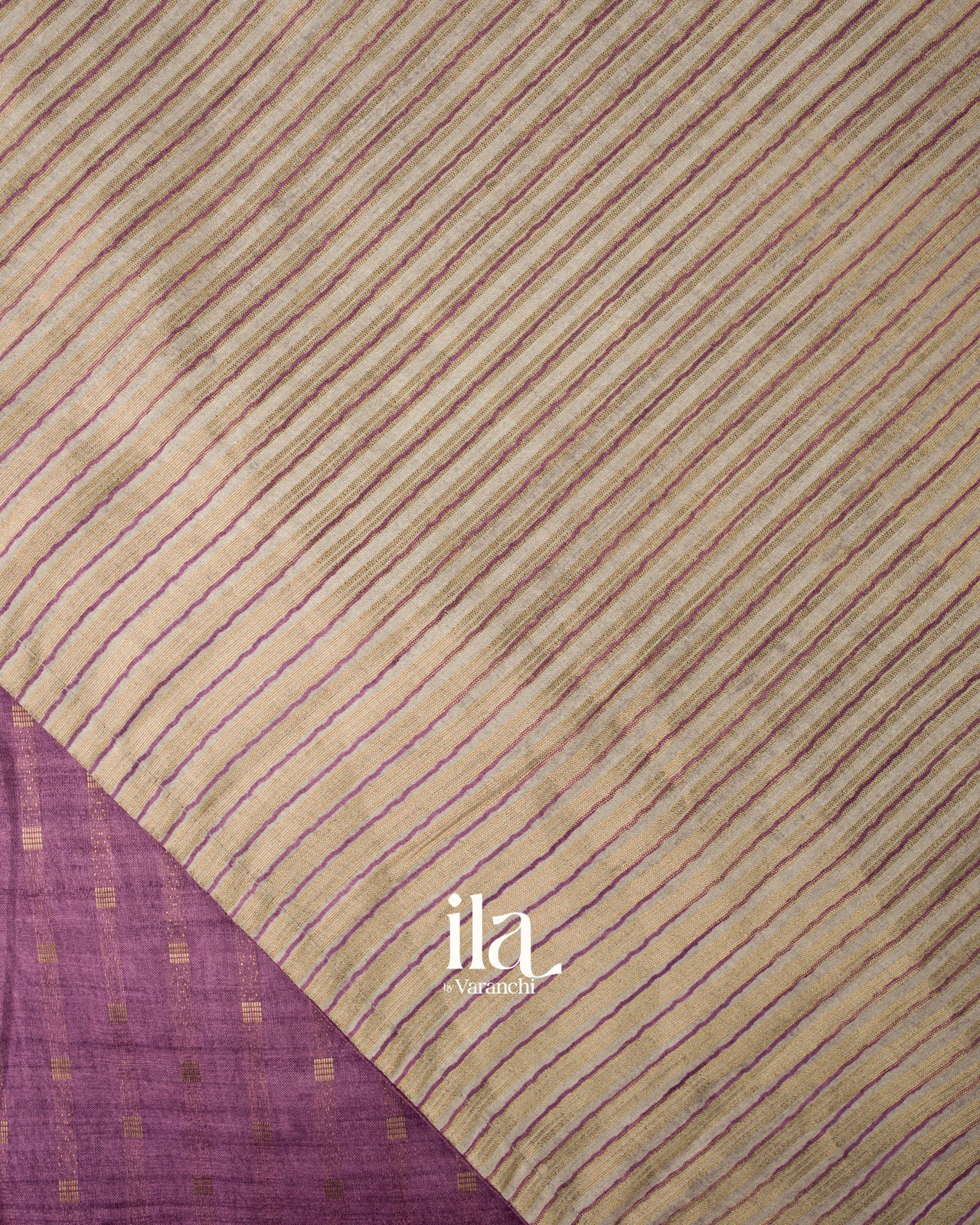 Light Lavender Floral Embroidered Semi Tussar Silk Saree 
